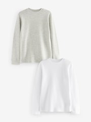 Grey/White Thermal Long Sleeve Tops 2 Pack (2-16yrs) - Image 1 of 5