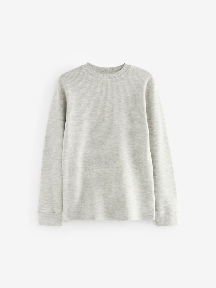 Grey/White Thermal Long Sleeve Tops 2 Pack (2-16yrs) - Image 2 of 5
