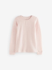 Pink/White Thermal Long Sleeve Tops 2 Pack (2-16yrs) - Image 3 of 5