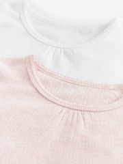 Pink/White Thermal Long Sleeve Tops 2 Pack (2-16yrs) - Image 5 of 5