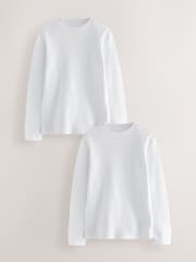 White Thermal Long Sleeve Tops 2 Pack (2-16yrs) - Image 1 of 4