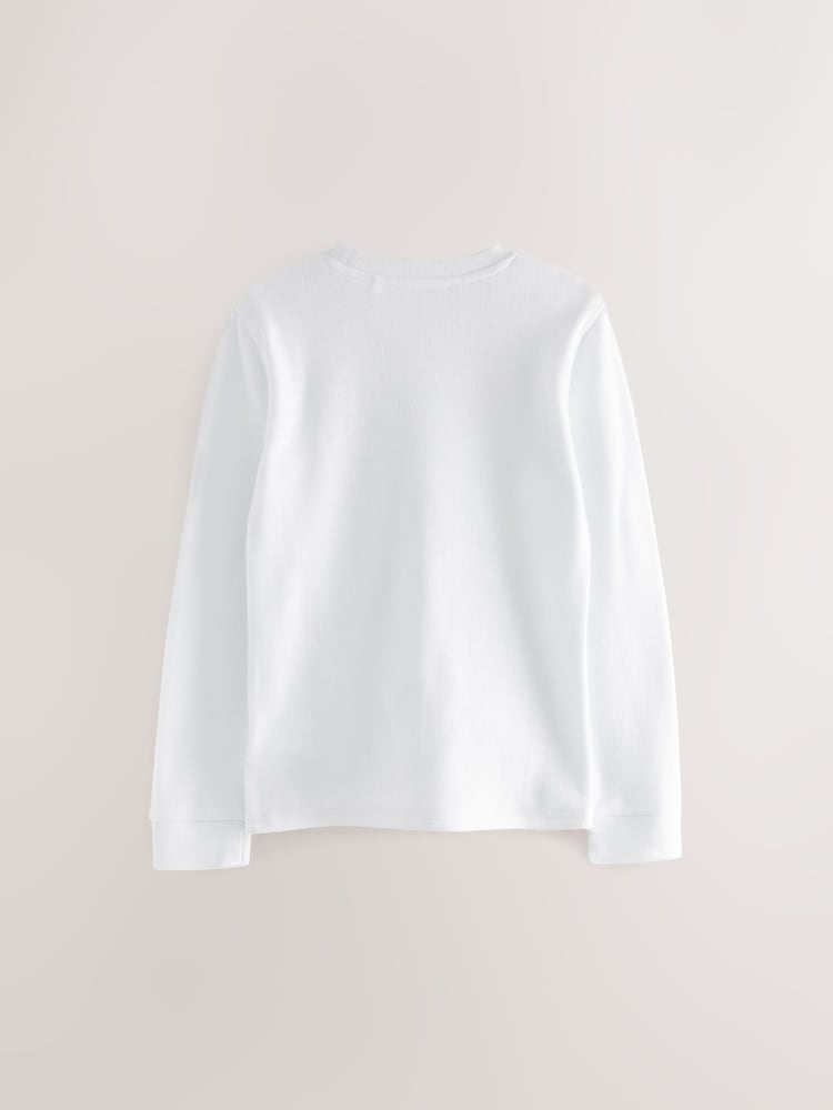 Blanc - Hauts thermiques à manches longues 2 Pack (2-16ans) - Image 3 of 4