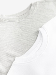 Grey/White Thermal Short Sleeve T-Shirts 2 Pack (2-16yrs) - Image 5 of 5