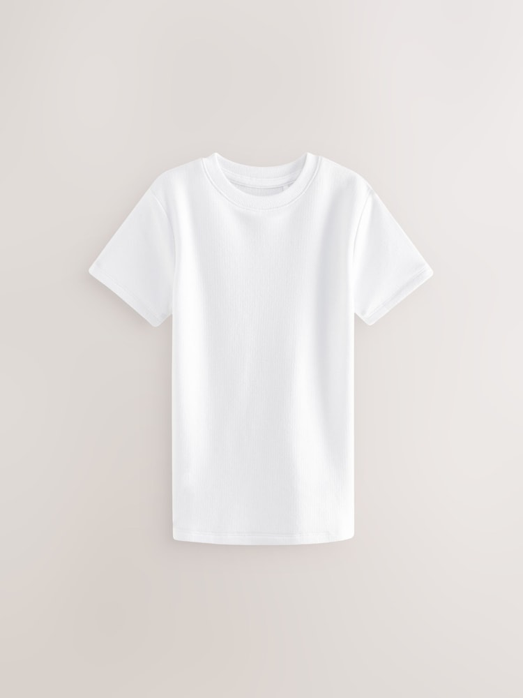 White Thermal Short Sleeve T-Shirts 2 Pack (2-16yrs) - Image 2 of 4