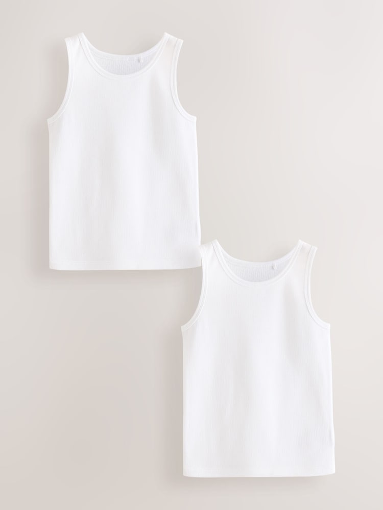 White Thermal Vests 2 Pack (2-16yrs) - Image 1 of 5