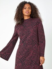 Roman Red Animal Print Stretch Dress - Image 1 of 5