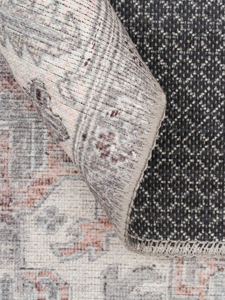 Buy kukoon Grey Washable Flatwoven Grand Distressed Bordered Rug from ...