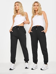PixieGirl Petite Black Basic Joggers 2 Pack - Image 1 of 5