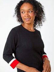 Roman Black Petite Colour Block Pocket Jumper Dress - Image 4 of 5