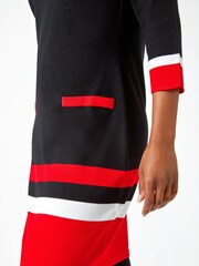 Roman Black Petite Colour Block Pocket Jumper Dress - Image 5 of 5
