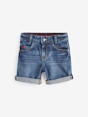 HUGO Blue Denim Logo Shorts - Image 1 of 2