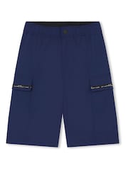 HUGO Blue Smart Utilty Cargo Shorts With Pockets - Image 1 of 3