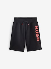 HUGO Black Logo Jersey Shorts - Image 1 of 2