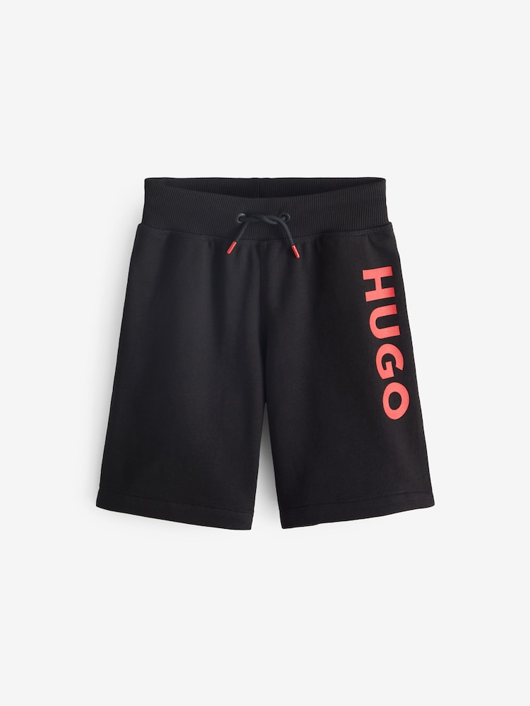 HUGO Black Logo Jersey Shorts - Image 1 of 2