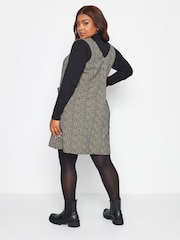 Yours Curve Black Pocket A Line Pinafore Dress - Image 3 of 5