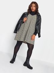 Yours Curve Black Pocket A Line Pinafore Dress - Image 4 of 5