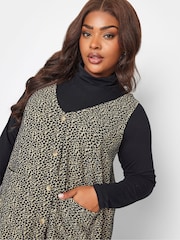 Yours Curve Black Pocket A Line Pinafore Dress - Image 5 of 5