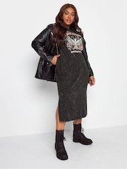 Yours Curve Grey Oversized Midaxi T-Shirt Dress - Image 2 of 4