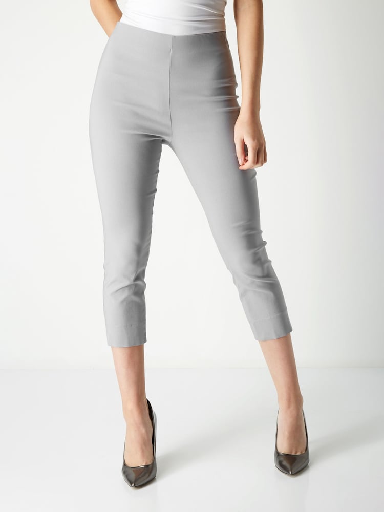 Roman Grey Cropped Stretch Capri Trousers - Image 1 of 4