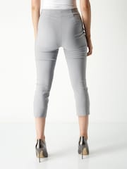 Roman Grey Cropped Stretch Capri Trousers - Image 2 of 4