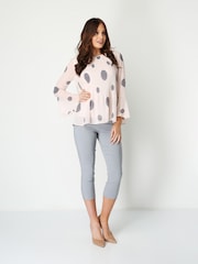 Roman Grey Cropped Stretch Capri Trousers - Image 3 of 4