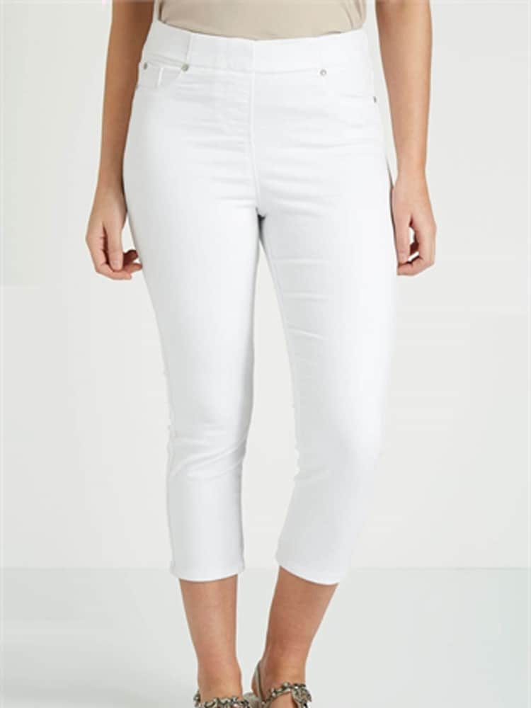 Roman White Cropped Denim Jeggings - Image 1 of 3