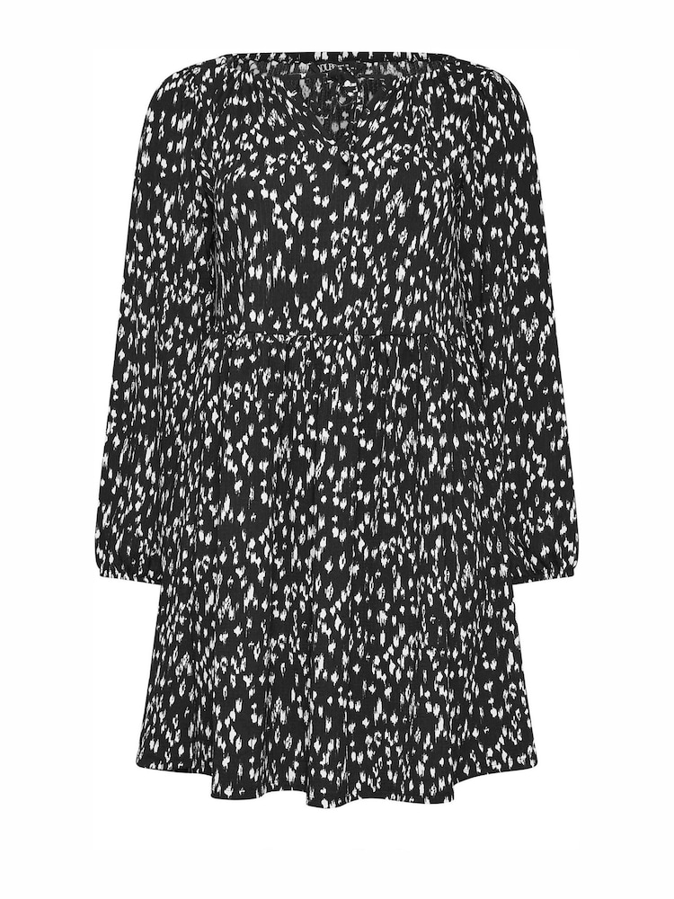 Yours Curve Black Dark Textured Dress - Image 5 of 5