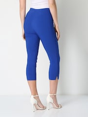 Roman Dark Blue Chrome Cropped Stretch Capri Trousers - Image 2 of 4