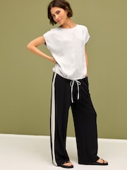 Silver Cap Sleeve Drawstring Detail Top - Image 2 of 5