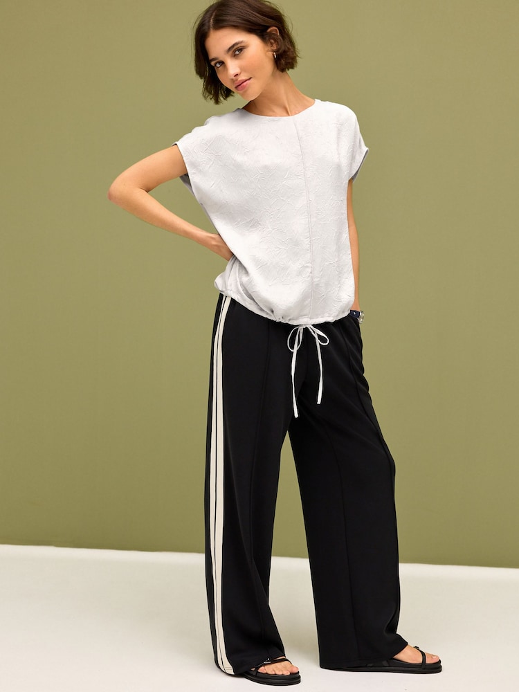 Silver Cap Sleeve Drawstring Detail Top - Image 2 of 5