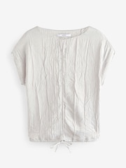 Silver Cap Sleeve Drawstring Detail Top - Image 4 of 5