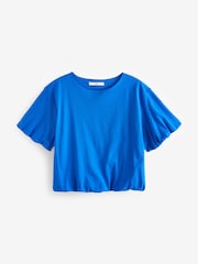 Cobalt Blue Short Sleeve Bubble Hem T-Shirt - Image 5 of 6