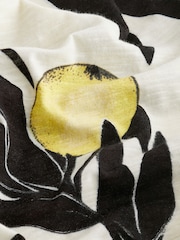 Ecru Lemon Crew Neck 100% Cotton Look Slub Jersey Cap Sleeve Printed T-Shirt - Image 6 of 6