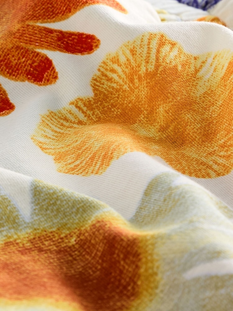 Floral Print Short Sleeve Lettuce Edge T-Shirt - Image 5 of 5 Floral Print Short Sleeve Lettuce Edge T-Shirt - Image 5 of 5