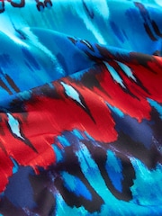 Blue Tie-Dye Print - Top z krótkimi rękawami i ozdobnym sznurkiem - Image 6 of 6