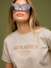 Oatmeal Short Sleeve Heavyweight Shorter Length Top - Image 1 of 6