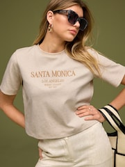 Oatmeal Short Sleeve Heavyweight Shorter Length Top - Image 2 of 6