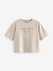 Oatmeal Short Sleeve Heavyweight Shorter Length Top - Image 5 of 6
