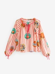 Bright Stripe Tie Detail Blouse - Image 1 of 3