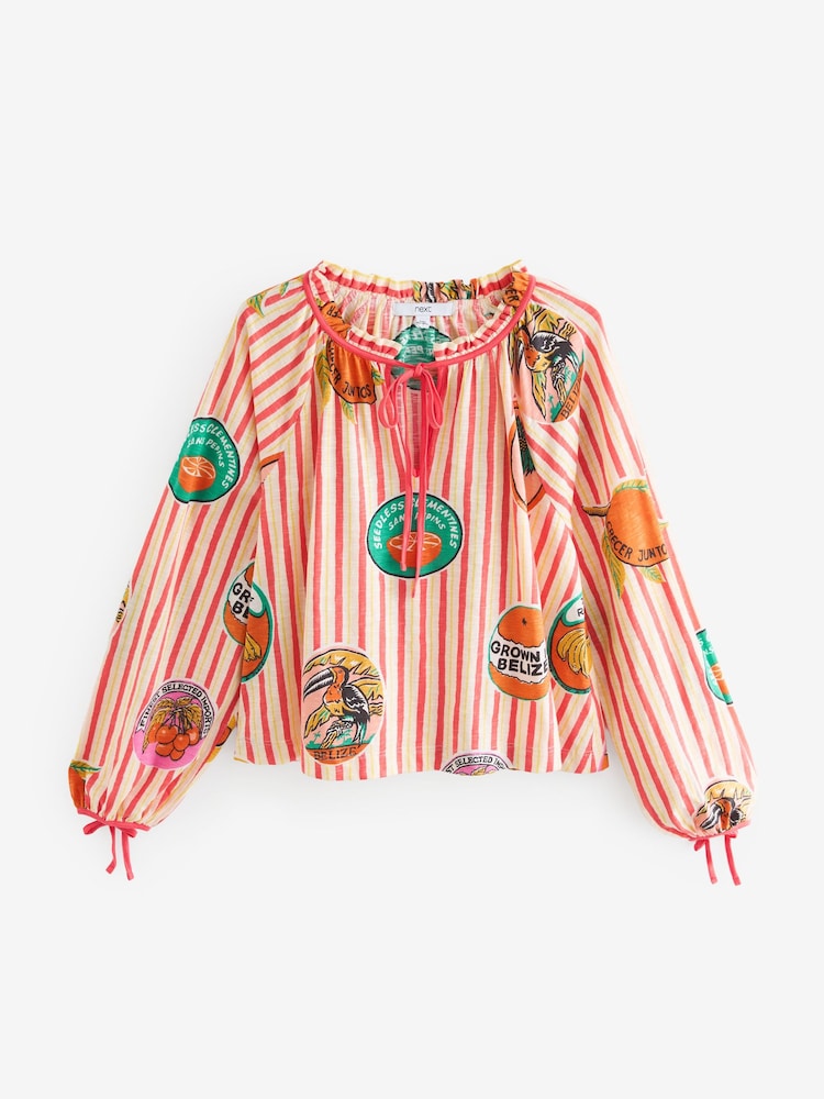 Bright Stripe Tie Detail Blouse - Image 1 of 3