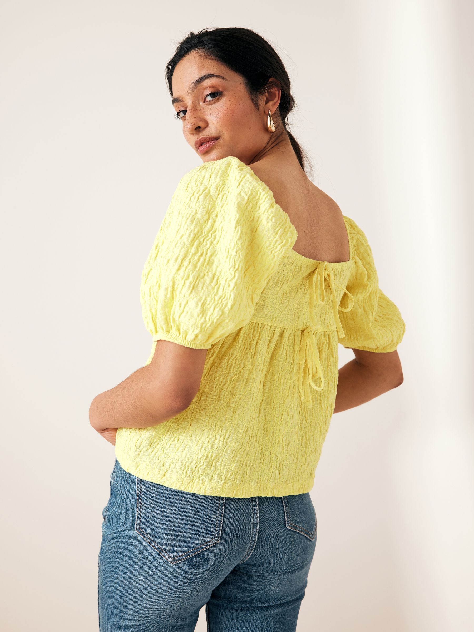 Yellow square neck top top