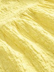 Yellow Textured Puff Sleeve Square Neck Top - Image 6 of 6