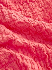 Pink Textured Twist Front Short Sleeve Top - Image 6 of 6
