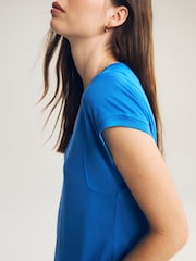 Cobalt Blue Premium Modal Rich Short Sleeve Scoop Neck T-Shirt - Image 5 of 7