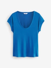 Cobalt Blue Premium Modal Rich Short Sleeve Scoop Neck T-Shirt - Image 6 of 7