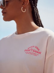 Pink mit Grafik - Kurzarm T-Shirt mit Rundhalsausschnitt und frechem Sommerdruck​​​​​​​ - Bild 4 von 6