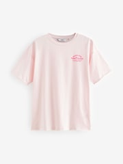 Pink mit Grafik - Kurzarm T-Shirt mit Rundhalsausschnitt und frechem Sommerdruck​​​​​​​ - Bild 5 von 6