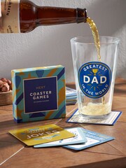 Blue Greatest Dad Beer Glass And Coaster Set - Image 2 of 5