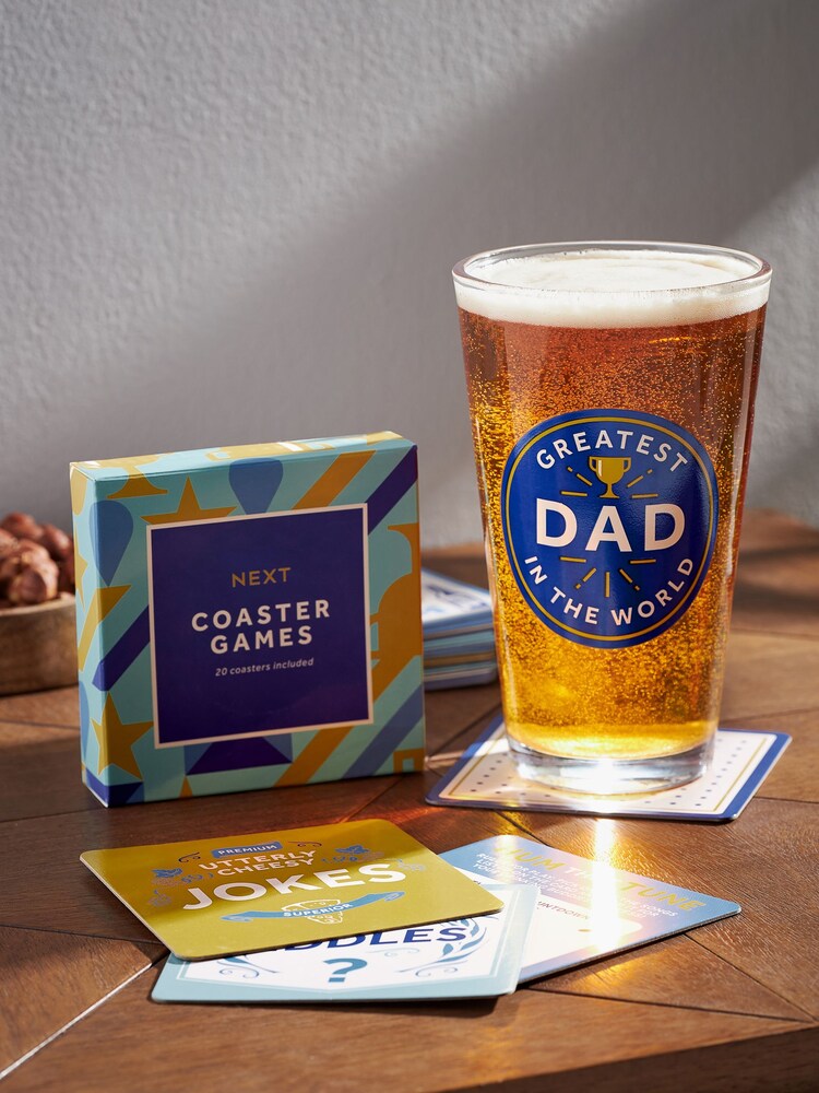 Blue Greatest Dad Beer Glass And Coaster Set - Image 5 of 5
