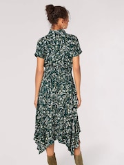 Apricot Green Semi Circle Block Shirt Midi Dress - Image 2 of 4